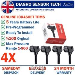 4X Capteurs de Surveillance de Pression des Pneus TPMS Pré-Programmé POUR SUZUKI VITARA SUV