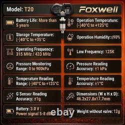 4X capteurs TPMS FOXWELL authentiques préprogrammés compatibles avec Ford Ka (MK2) 2008-2014