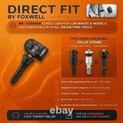 4X capteurs TPMS FOXWELL authentiques préprogrammés compatibles avec Ford Ka (MK2) 2008-2014