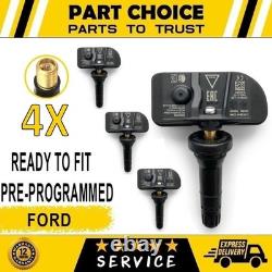 4X capteurs de pression des pneus TPMS préprogrammés pour Ford Puma 2019-2025, prêts à installer