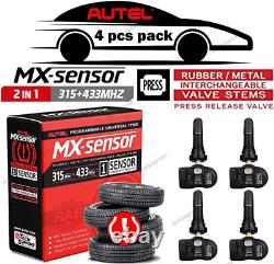 4 Autel TPMS MX-Sensor 2en1 315MHz & 433MHz Capteur de Système de Surveillance de Pression des Pneus
