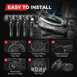 4 Capteurs TPMS Autel MX Capteurs de pression des pneus en caoutchouc 2en1 315MHz 433Mhz
