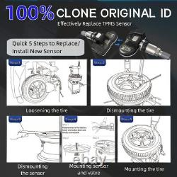 4 Capteurs de pression des pneus Autel TPMS 315MHz 433MHz 2 en 1 Outil de programmation des capteurs