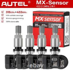 4 X Capteur Autel MX-Sensor 315MHz+433MHz 2 En 1 Capteur TPMS Programmable de Pression des Pneus