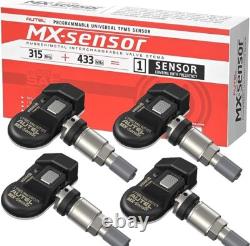 4 X Capteur Autel MX-Sensor 315MHz+433MHz 2 En 1 Capteur TPMS Programmable de Pression des Pneus