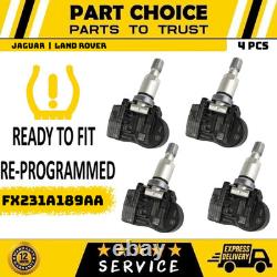 4 capteurs TPMS de pression des pneus pré-codés, compatibles avec JAGUAR LAND ROVER FX231A189AA