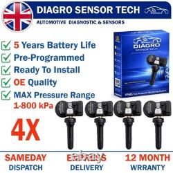 4 capteurs TPMS de surveillance de la pression des pneus, préprogrammés, adaptés à la Ford Puma 2019-2026