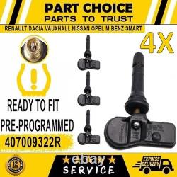 4 capteurs TPMS pré-codés pour pression des pneus pour Dacia Dokker Duster Logan Lodgy Sandero