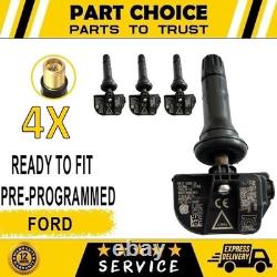 4 capteurs de pression des pneus TPMS préprogrammés pour Ford Puma 2024-2026, prêts à monter