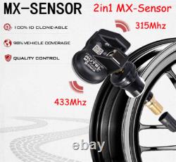 4 pièces Autel MX-Sensor 315 MHz 433 MHz outil de capteur de pression des pneus TPMS programmable
