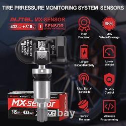 4 pièces Autel MX-Sensor 315 et 433 MHz Capteur de pression des pneus TPMS programmable universel