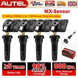 4pcs Capteur de pression des pneus universel programmable TPMS Autel MX-Sensor 315 et 433MHz