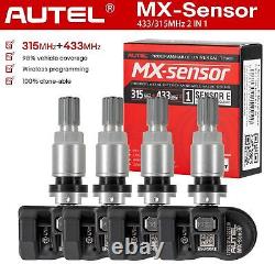 4x Capteur TPMS Autel MX-Sensor 433mhz&315MHZ 2-en-1 Programmable pour Pression des Pneus