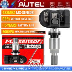 4x Capteur TPMS Autel MX-Sensor 433mhz&315MHZ 2-en-1 Programmable pour Pression des Pneus
