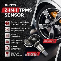 4x Capteur TPMS Autel MX-Sensor 433mhz&315MHZ 2-en-1 Programmable pour Pression des Pneus