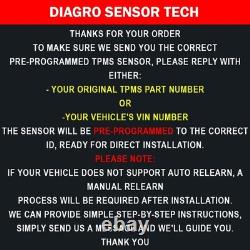 4x Capteur de Surveillance de Pression des Pneus Pré-codé pour Vauxhall Astra J C Insignia A