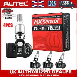 4x Capteur de pression des pneus de voiture Autel TPMS MX-Sensor 315MHz 433MHz 2 en 1 avec tige métallique