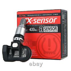 4x Capteur de pression des pneus de voiture Autel TPMS MX-Sensor 315MHz 433MHz 2 en 1 avec tige métallique