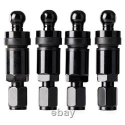 4x Remplacement de Valve Métallique en Noir pour Capteurs TPMS (Capteur TPMS Non Inclus !)