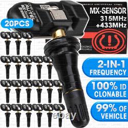 Autel 20pcs TPMS MX-Sensor 2en1 315MHz 433MHz Capteur de Pression des Pneus Programmable en Caoutchouc