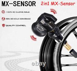 Capteur de pression des pneus TPMS MX-sensor 433+315MHz 2-en-1 universel programmable en caoutchouc 4PCS