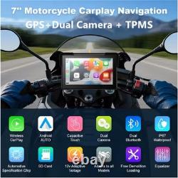 GPS portable 7'' avec capteurs TPMS de surveillance de la pression des pneus pour moto, IPX7