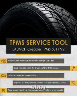 LANCEMENT de l'outil de surveillance de la pression des pneus Creader TPMS 5011 V2 pour réinitialisation/activation TPMS
