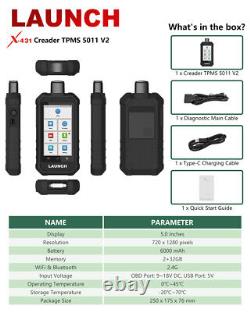 LANCEMENT de l'outil de surveillance de la pression des pneus Creader TPMS 5011 V2 pour réinitialisation/activation TPMS