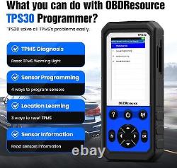 Outil de programmation universel TPS30 pour TPMS - Diagnostic de réapprentissage OBDII TPMS + 4 capteurs