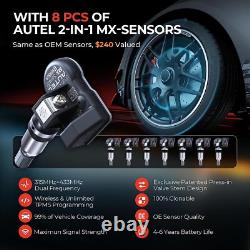 Outil de réinitialisation de réapprentissage du système de surveillance de la pression des pneus Autel TS508WFK-8 + 8 capteurs TPMS