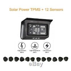 Solar Power Tpms Système Pneus Surveillance De La Pression 12 Capteur Avec Répéteur Pour Camion