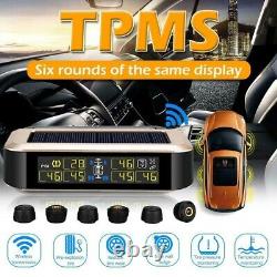 Solar Power Tpms Wireless Tire Monitoring System +6 Capteurs LCD Pour Rv