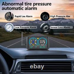 Système de Surveillance de Pression des Pneus (TPMS) LCD Solaire Sans Fil pour Voiture avec 6 Capteurs Externes