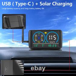 Système de Surveillance de Pression des Pneus (TPMS) LCD Solaire Sans Fil pour Voiture avec 6 Capteurs Externes