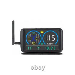 Système de Surveillance de Pression des Pneus (TPMS) LCD Solaire Sans Fil pour Voiture avec 6 Capteurs Externes