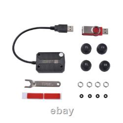 Système de capteurs de surveillance de la pression des pneus USB TPMS APK Application USB 4 capteurs de voiture