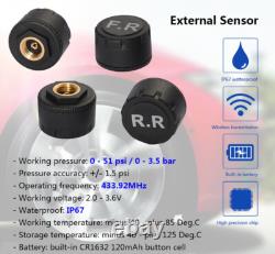 Système de capteurs de surveillance de la pression des pneus USB TPMS APK Application USB 4 capteurs de voiture