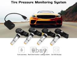 Système de capteurs de surveillance de pression des pneus USB TPMS APK App USB 4 capteurs de voiture