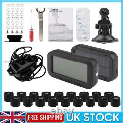 Système de surveillance de la pression des pneus LCD TPMS solaire sans fil pour voiture + 18 capteurs externes