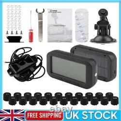 Système de surveillance de la pression des pneus LCD TPMS solaire sans fil pour voiture + 22 capteurs externes