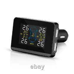 Système de surveillance de la pression des pneus TPMS sans fil dual USB pour voiture + 4 capteurs