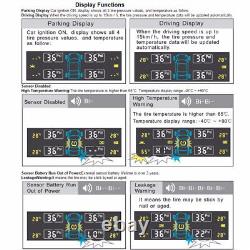 Système de surveillance de la pression des pneus TPMS sans fil dual USB pour voiture + 4 capteurs