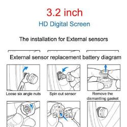 Système de surveillance de la pression des pneus TPMS sans fil solaire pour voiture avec capteurs externes 8bar + 6