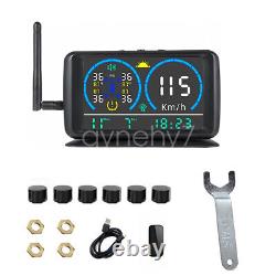 Système de surveillance de la pression des pneus TPMS solaire pour camion, caravane et camping-car avec 6 capteurs.