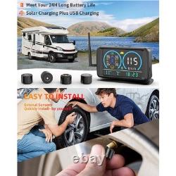 Système de surveillance de la pression des pneus alimenté par énergie solaire avec 4 capteurs pour camping-cars
