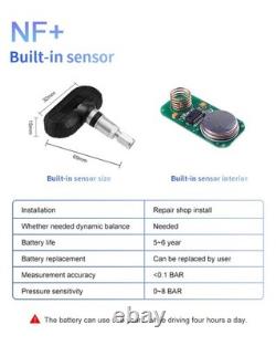 Système de surveillance de la pression des pneus de voiture CAREUD T802C-NF avec capteur interne x4 solaire