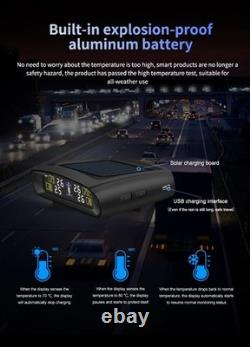 Système de surveillance de la pression des pneus de voiture CAREUD T880-NF+ avec capteurs internes (4) solaires