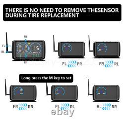 Système de surveillance de la pression des pneus de voiture avec affichage LCD couleur et 6 capteurs externes