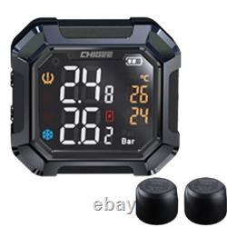 Système de surveillance de la pression des pneus pour moto Chigee G3, capteurs externes, noir