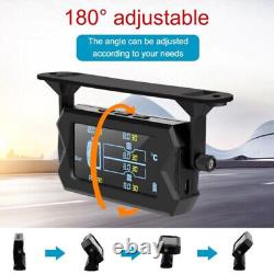 Système de surveillance de pression TPMS sans fil solaire pour pneus de voiture avec écran LCD et 6 capteurs externes.